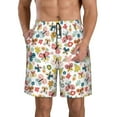 thumbnail image 2 of Uemuo Butterfly Flowers Pattern Men's Swim Trunks Hawaiian Beach Bathing Suit Swimsuits Beach Quick-Dry Shorts with Pockets-Medium, 2 of 9