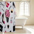 thumbnail image 3 of Erosebridal Romantic High Heels Shower Curtain 72Wx72L,Chic Roses Flowers Bathroom Curtain,Gray Black, 3 of 5