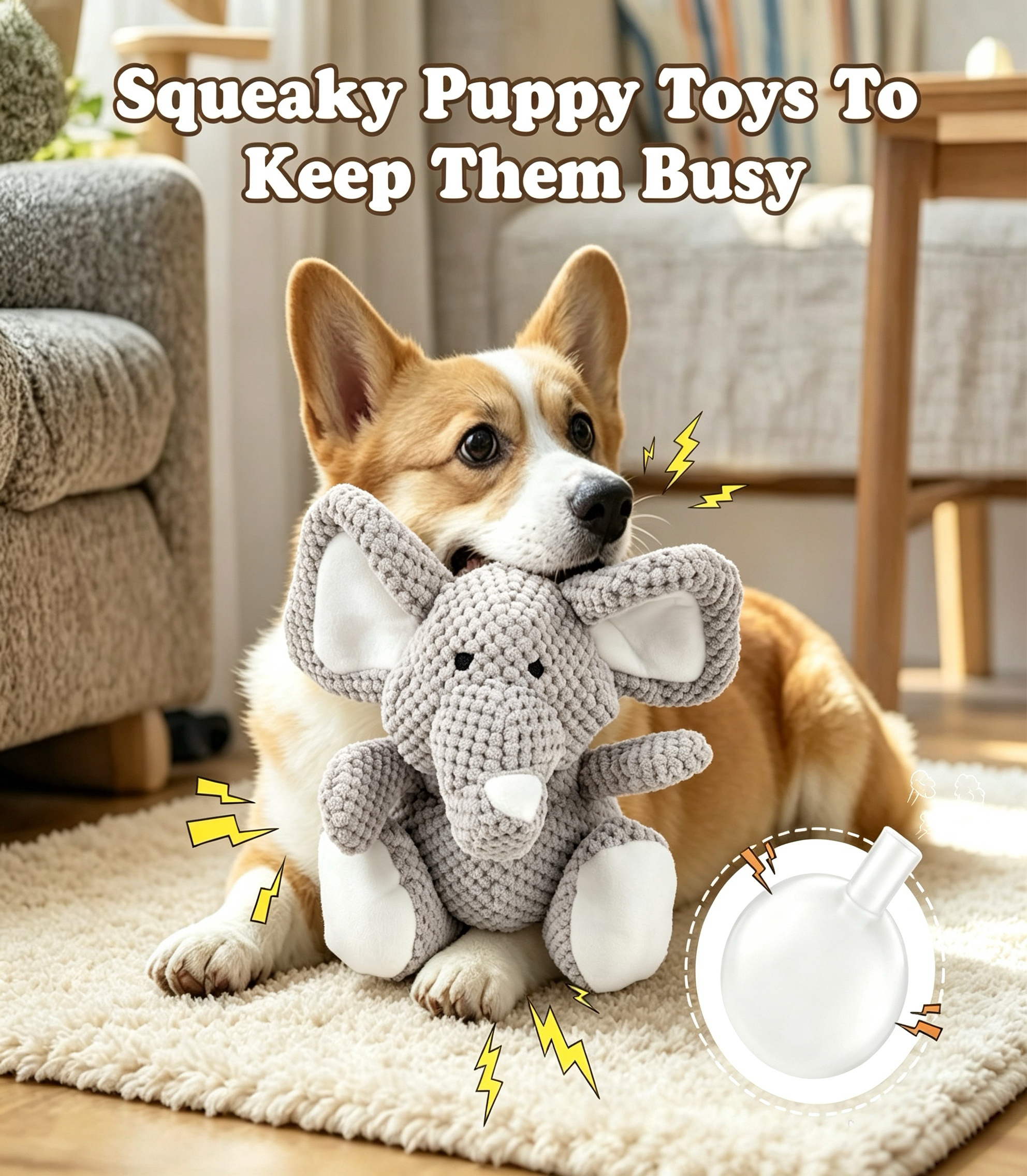 BAODANTECH Tough Elephant Dog Toy for Chewers photo 4