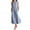 Blue, variant on Sngxgn Women's Summer Bodycon Casual Midi Sleeveless Hollow Out Knit Side Slit Striped Long Tank Dress(Black,XL)