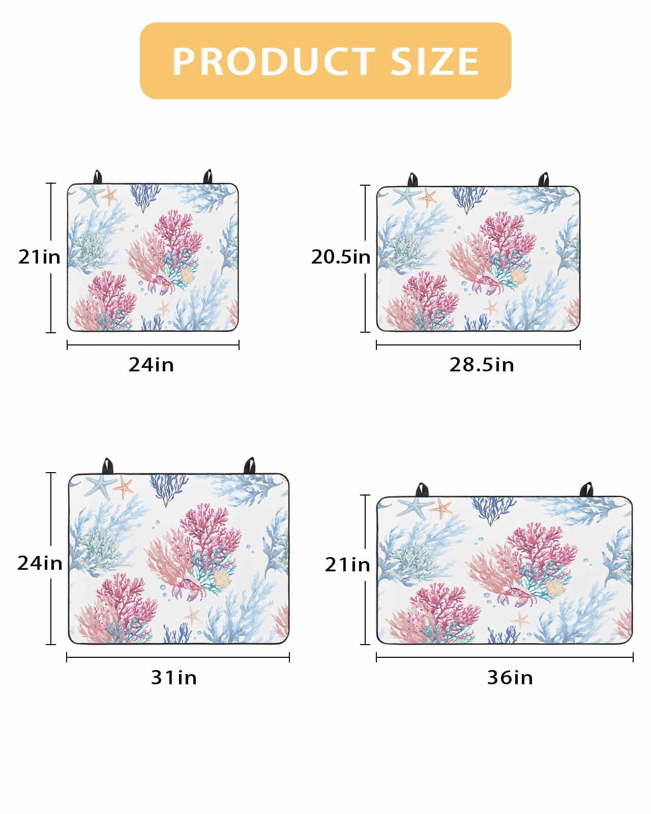 nqOlkjepod Large Induction Cooktop Protector Mat 24"x21", Pink Blue Coastal Stove Top Covers for Electric Stove, Ocean Coral Summer Beach Nautical Stove Burner Cover Mats, Glass Top Stove Cover