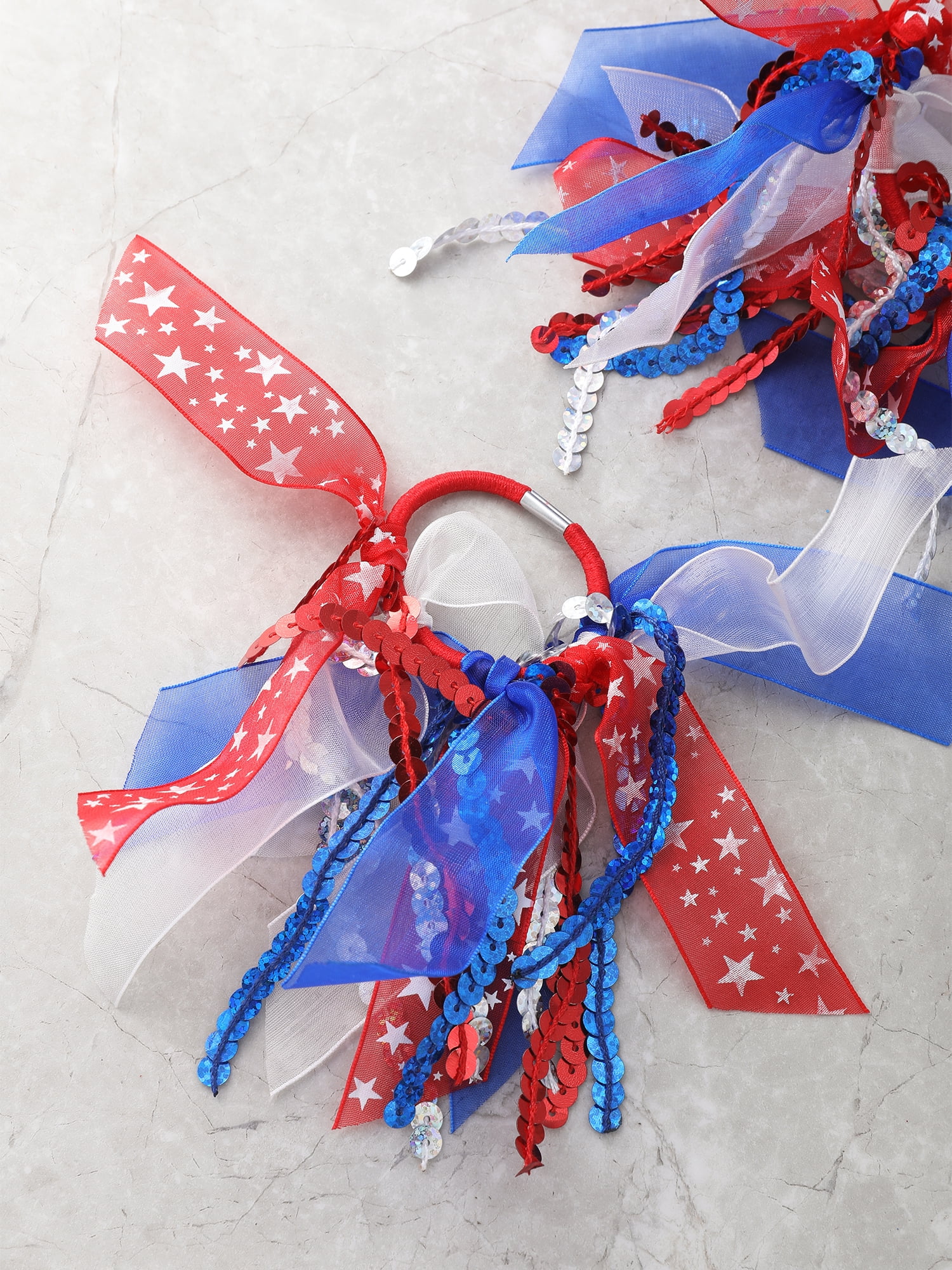 Way to Celebrate Americana Ribbon Hair Elastics, 2 Pieces