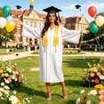 thumbnail image 3 of Pounoo Graduation Gowns for Women Zipper Front Long Sleeve Dresses University Graduation Soft Comfortable Breathable Robes Gift, 3 of 5