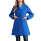 thumbnail image 1 of Abrigo largo de una sola botonadura de manga larga con cuello en V elegante para mujer Inspire Chic, tamaño L, azul marino, 1 of 6