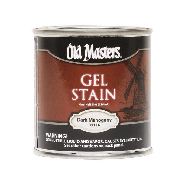 Old Masters 81116 Interior/Exterior Dark Mahogany Gel Wood Stain 0.5