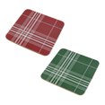 thumbnail image 4 of Holiday Time 4 pack Christmas Red Green Plaid Square Festive Cork Coasters, Table Protector Pad, 4 of 5