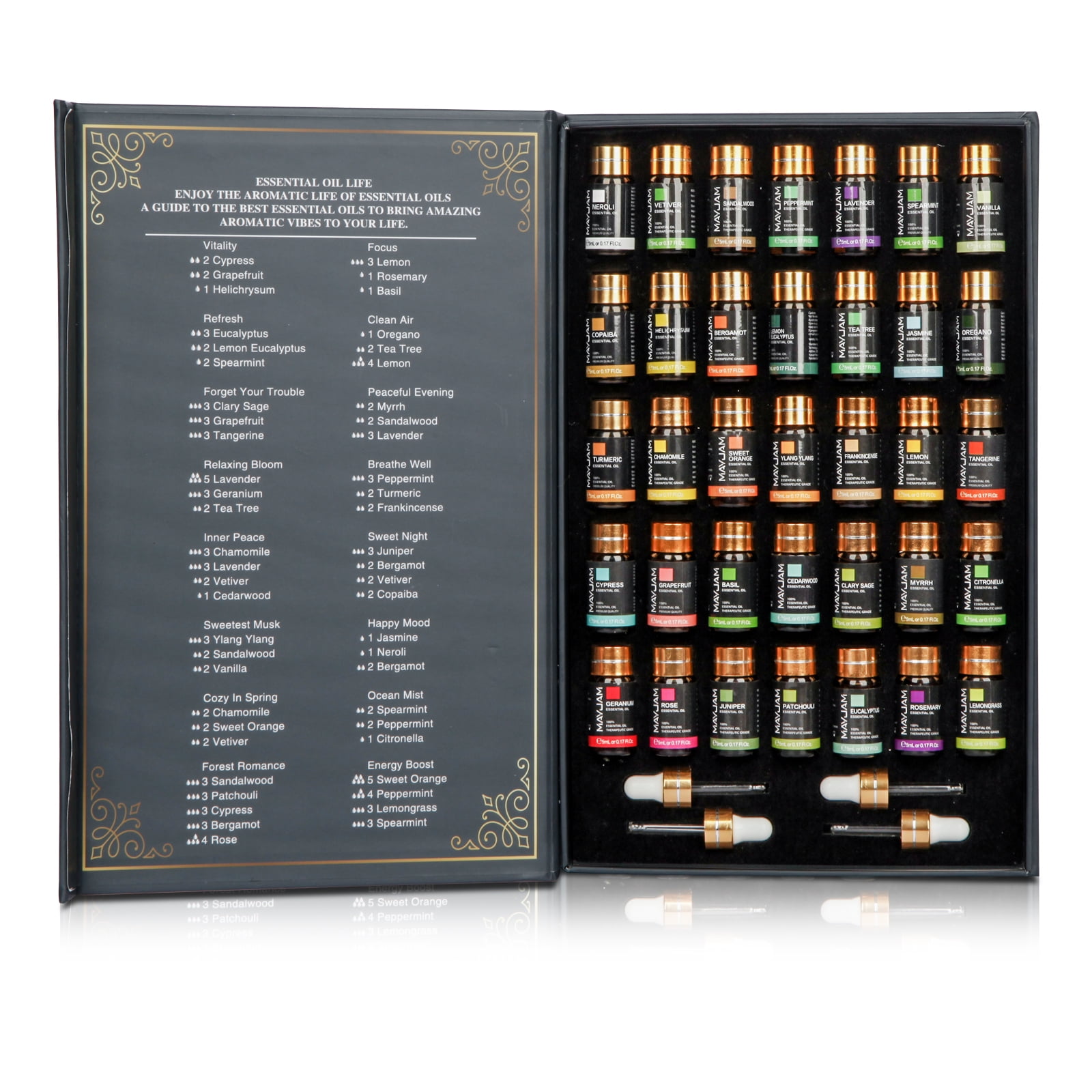 MAYJAM 35x5ml Essential Oils Set for Diffusers, Humidifiers, Massages, Aromatherapy, Candle Making, Skin & Hair Care