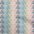 thumbnail image 1 of oneOone Cotton Jersey Light Brown Fabric Geometric Hexagon Stripes Quilting Supplies Print Sewing Fabric By The Yard 58 Inch Wide, 1 of 4