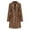 Brown, variant on Women's Fashion British Coat Solid Color Lapel Leather Coat