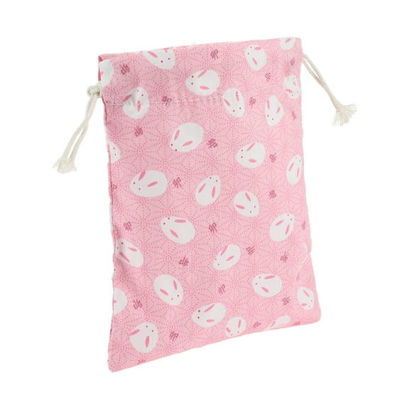 1 Pc Women Durable Drawstring Cosmetic Bag for Business Travel Vacation Pink Cotton