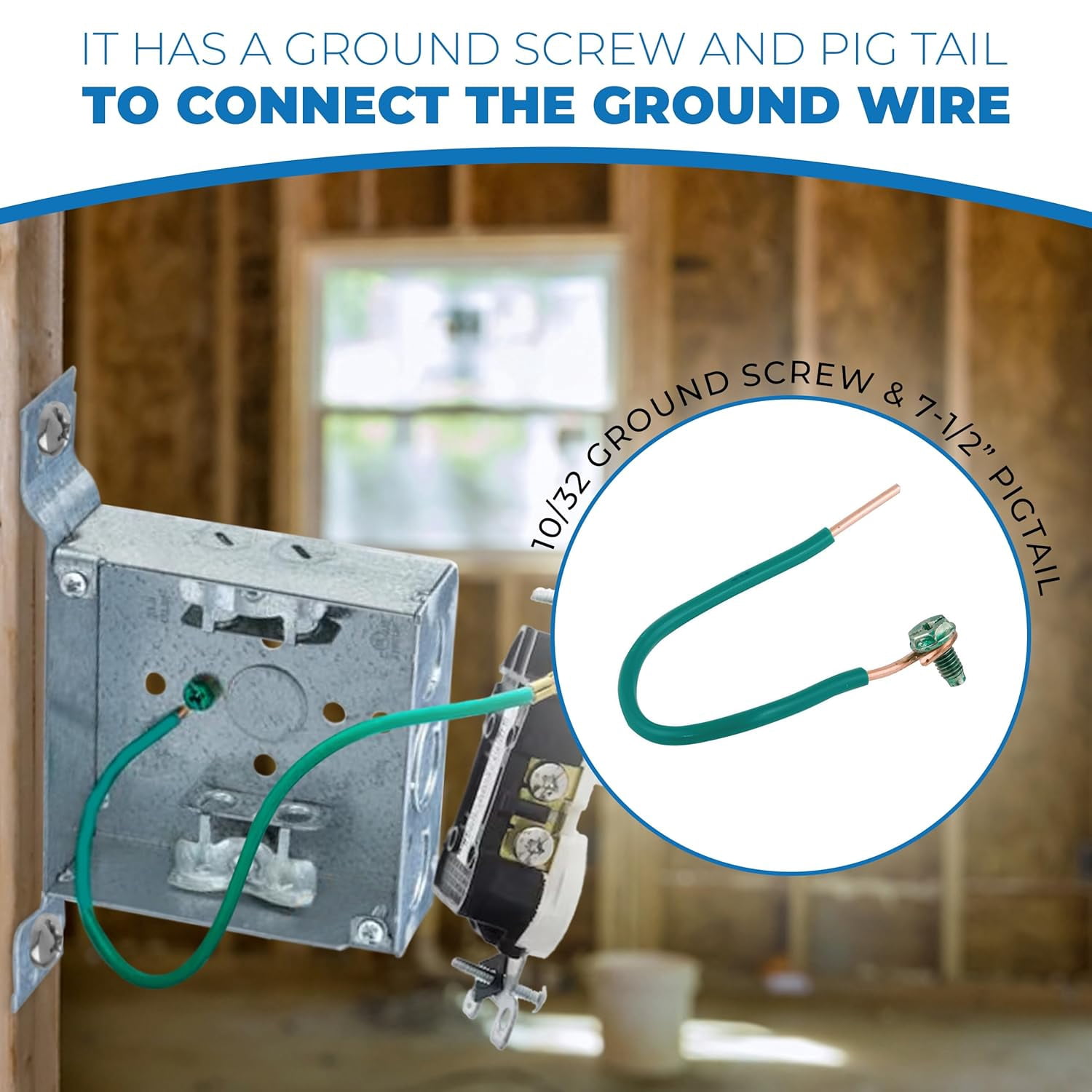OHLECTRIC 4" Square Welded Box 2-1/8" Deep, Eccentric KO Boxes with MC Clamp, FL Bracket, Ground Screw & Pigtail –Galvanized Steel Welded Junction Boxes are Installed in Walls or Ceilings (4-Pack)