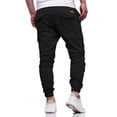 thumbnail image 3 of WTOBBY Men's Casual Comfortable Solid-color Cargo Pants, Sporty and Relaxed Fit Trousers with Functional Pockets, Ideal for Everyday Wear,Black L, 3 of 6
