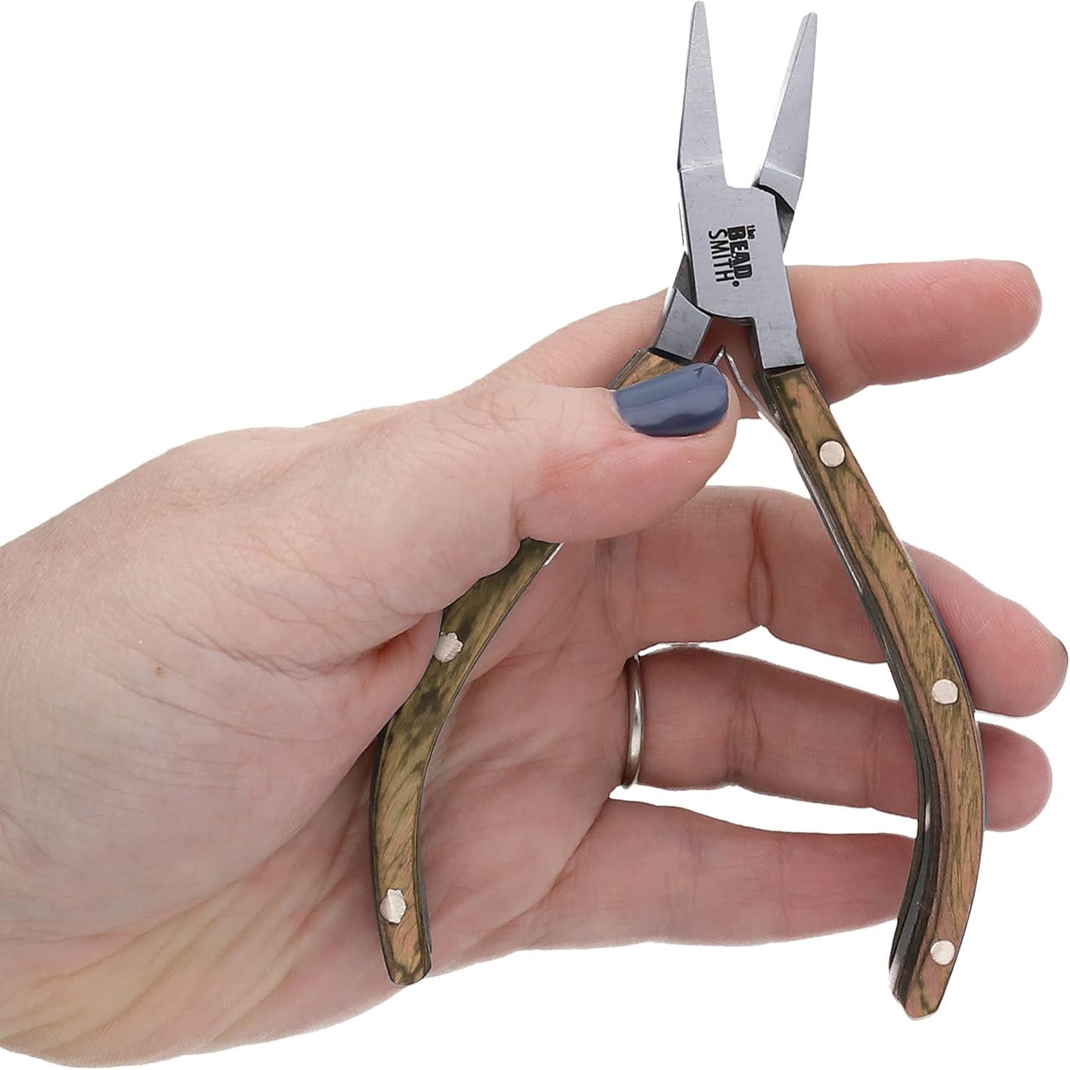 The Beadsmith Natural Elements Pliers Set - 4-Piece Kit: Chain Nose, Round Nose, Flat Nose, Side Cutter and Canvas Carrying Case – Natural Wooden Handles - Tools for Jewelry Making