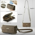 thumbnail image 4 of Funda Billetera para iPhone 16e – Funda para Teléfono de Cuero PU con Bloqueo RFID con Tarjetero, Bolsillo con Cremallera, Pata de Cabra, Cierre Magnético, Correa para el Hombro y la Muñeca, 4 of 9