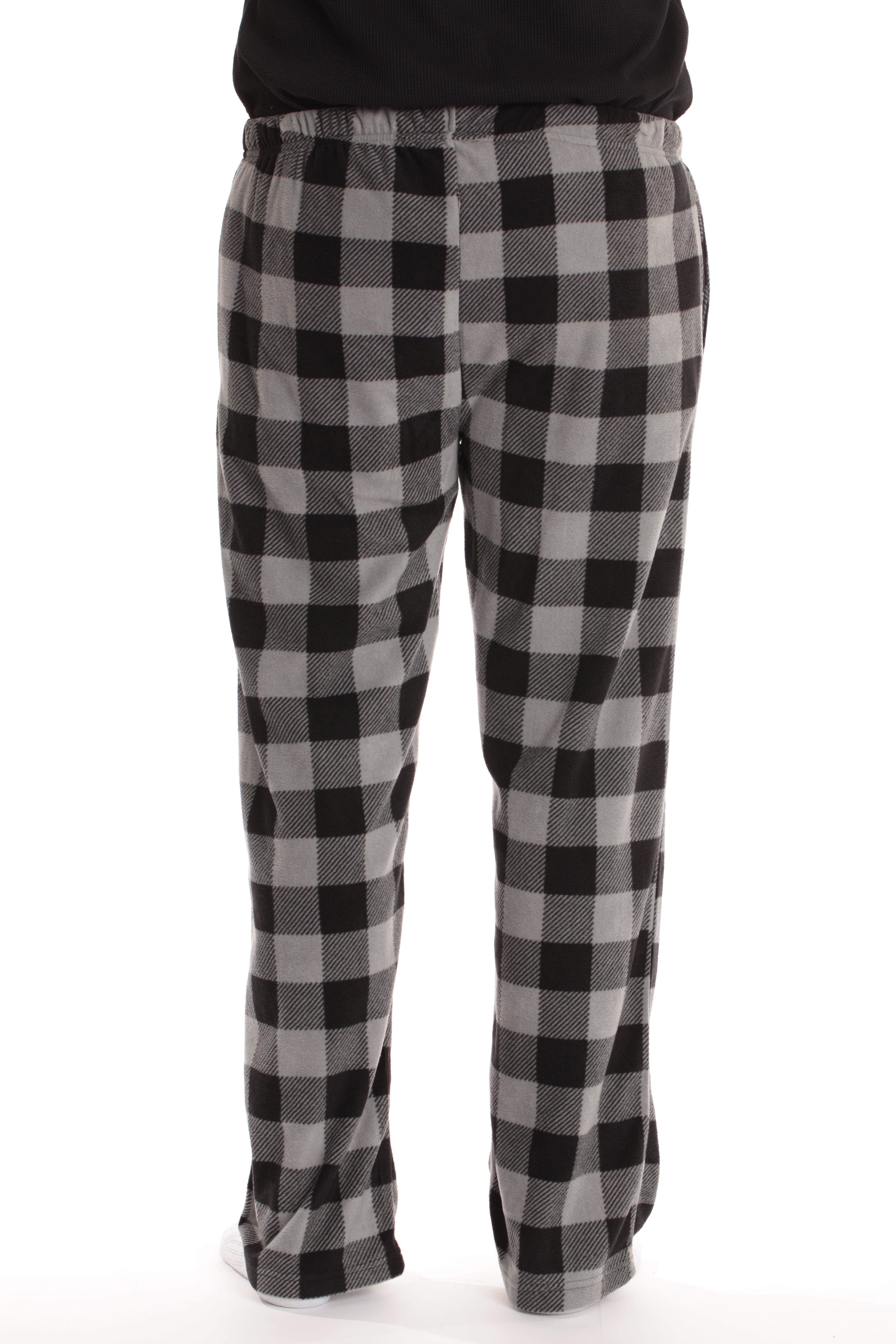 Unisex CHARCOAL BLACK BUFFALO Flannel Cotton Plaid Pants w/ PEC Oval 