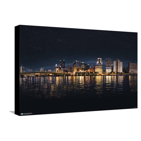 Cityscapes - Pittsburgh, Pennsylvania Canvas Wall Poster, 14.725" x 22.375"