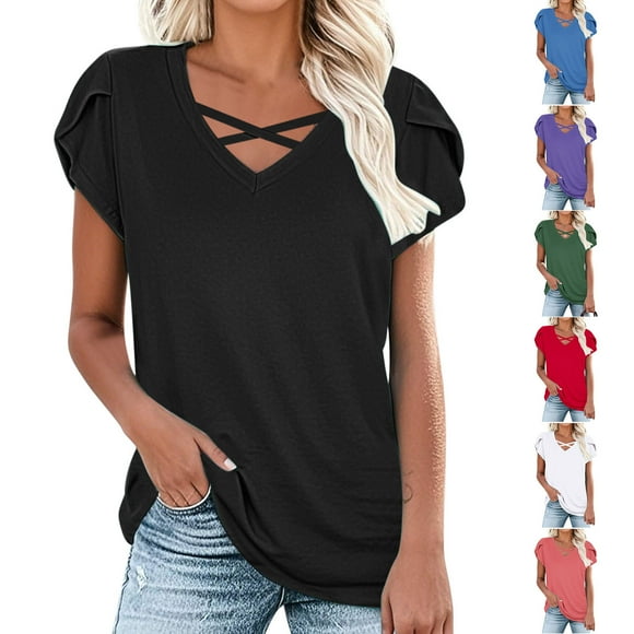 Sudaderas con capucha para mujer,Camiseta de manga 3/4 para mujer, blusa informal de cuello redondo, corte holgado, algodón sintético, ideal para el hogar y el uso diario, sopatenor
