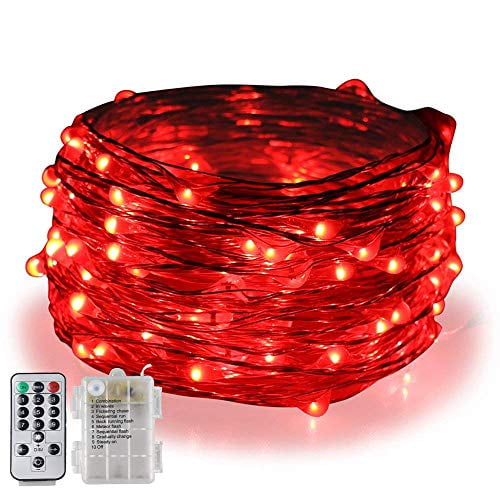 BOLWEO 5M/16.4Ft 50LEDs Battery Operated Fairy String Lights with Remote,Timer & Dimmer Indoor Outdoor Home Lights,8 Working Modes,Cool White