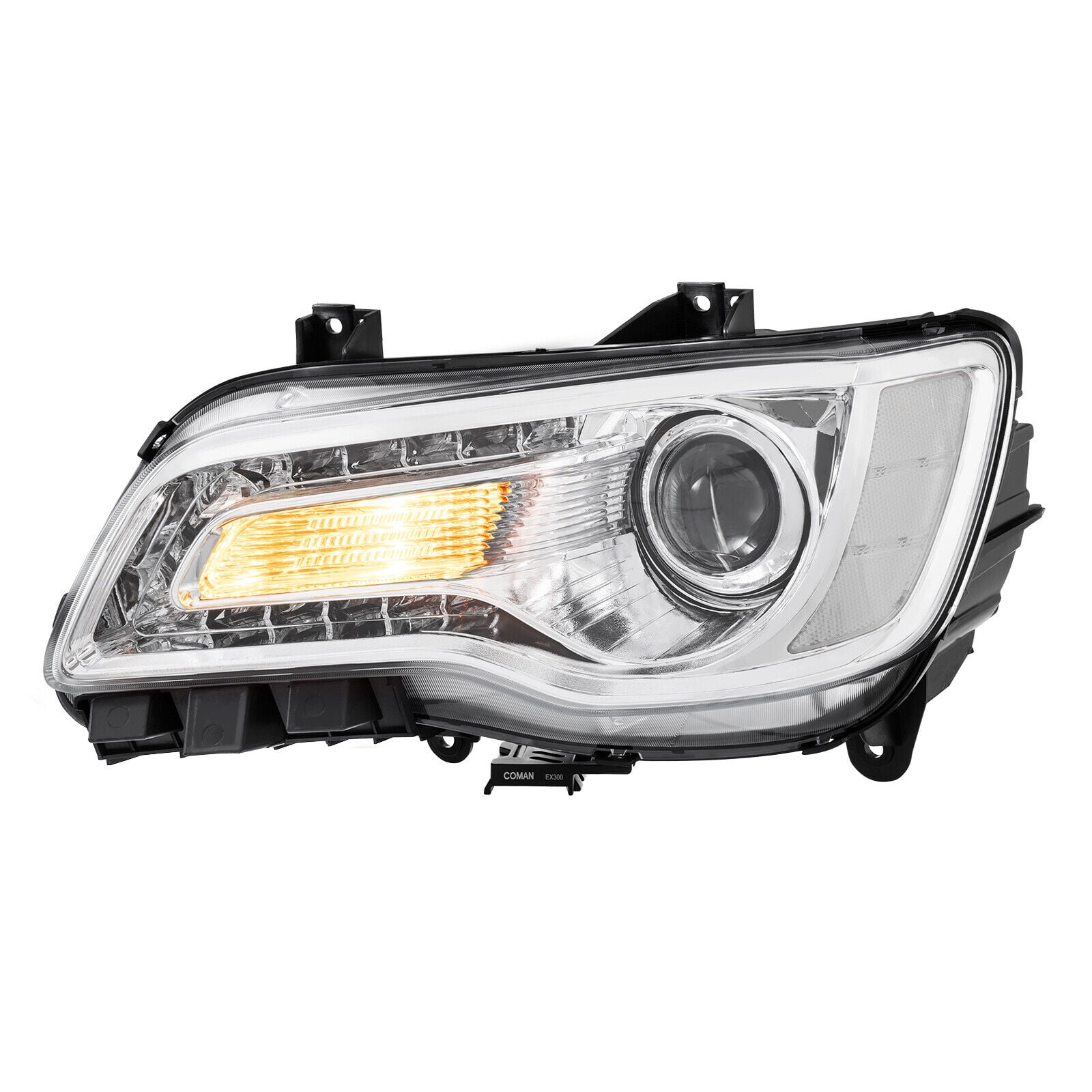MOSTPLUS For 2011-2023 Chrysler 300 LED DRL Projector Chrome Clear Headlights LH & RH