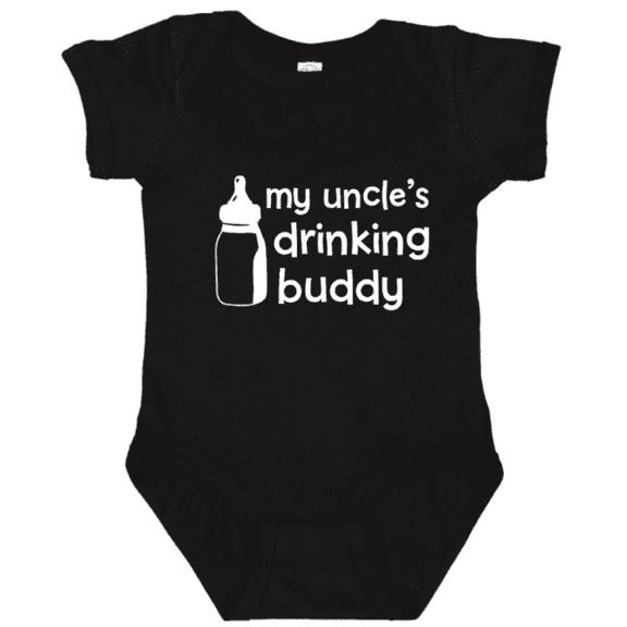 My Uncle’s Drinking Buddy Funny Baby Bodysuit, Cute Infant Onesie, Novelty Baby Shower Gift for Boys or Girls
