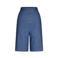 thumbnail image 5 of Tsesme Women’s Capris Jean Elastic Waist Straight Leg Denim Pants with Pockets Summer Casual Versatile Cropped Pants ,3XL, 5 of 9