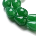thumbnail image 4 of Natural Malaysia Jade Dyed Beads Strands Teardrop Green 12x8mm Hole: 1.2mm about 33~34pcs/strand 15.16~16.54''(38.5~42cm), 4 of 5