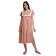 thumbnail image 1 of Moomaya Chemise de Nuit Imprimée à Manches Courtes pour Femmes Col en V en Coton, 1 of 5