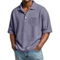 thumbnail image 3 of HAJWOH Mens Polo Shirts Short Sleeve Slim Fit Golf Shirt with Pocket Casual Collared Shirt Textured Knit Tops Workout Shirts, 3 of 5
