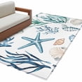 thumbnail image 2 of 3'x5' Area Rugs, Summer Coastal Indoor Outdoor Area Rug for Living Room Bedroom, Ocean Watercolor Starfish Shell Seaweed Washable Bathroom Rugs Kitchen Floor Carpet Mats Home Decor Aesthetic, 2 of 8