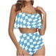thumbnail image 1 of Bikini de Mujer Trajes de Baño Bikini con Ruffles Conjunto con Sujetador Acolchado Extraíble, Pantalones Cortos de Cintura Alta para la Playa, 1 of 6