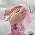 thumbnail image 4 of REGALWOVEN 2 Pack Pure Cotton Hand Towels with Rose Jacquard, Soft Absorbent Quick Dry Towel Set for Bathroom, Kitchen, Spa, Gym Pink 29" x 13", 4 of 7