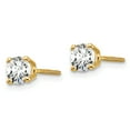 thumbnail image 2 of 14k 3/4 carat total weight Round SI1/SI2 G H I Lab Grown Diamond Screw Back 4 Prong Stud Post Earrings 14k Yellow Gold Earrings, 2 of 2