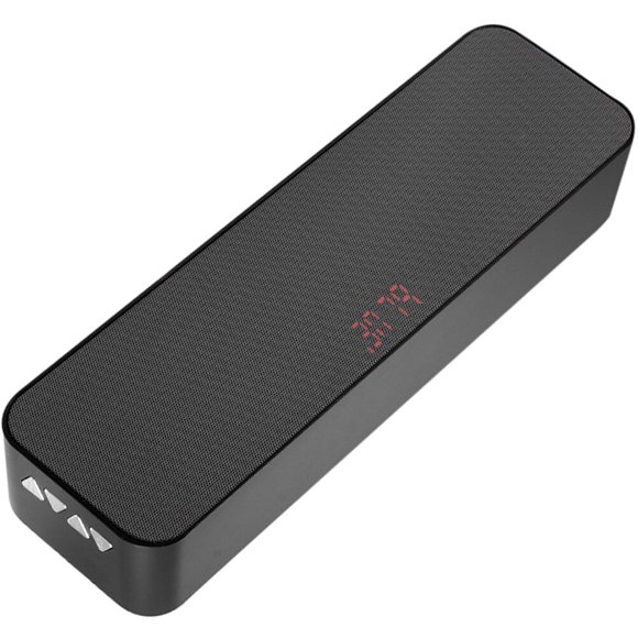Portable Wireless Stereo Speaker LED Display MP3 Player Dual Subwoofer Audio Player Sound Box Hands Free USB FM AUX Sound Box (Black)