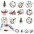 thumbnail image 2 of 500 Piezas de 1 Pulgada de Etiquetas de de Feliz Navidad, Saludos Festivos, Decoraciones de Agradecimiento, Serie de Pegatinas para Cajas de Regalo, 2 of 7