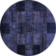 thumbnail image 1 of Ahgly Company Machine Washable Indoor Round Oriental Blue Modern Area Rugs, 7' Round, 1 of 4