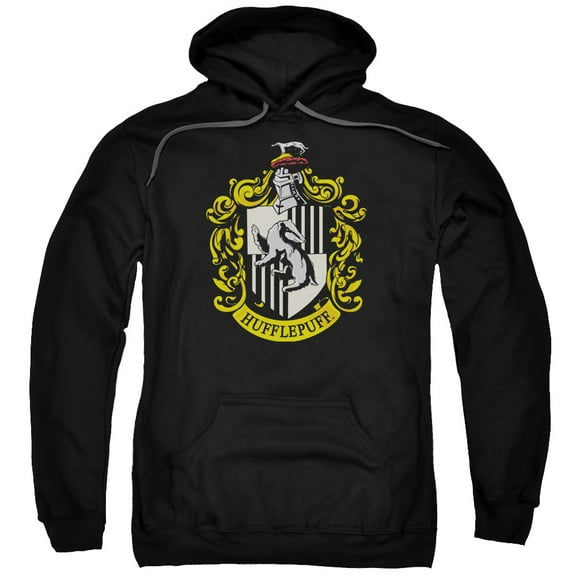 Men's Harry Potter Hufflepuff Crest Hooded Sweatshirt Large Black