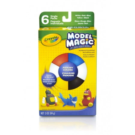 Crayola Model Magic Clay Alternative for Kids in Primary Colors, 6 Count