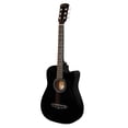 thumbnail image 2 of Joymusic Guitarra acústica negra para principiantes de 38 pulgadas, paquete con correa con soporte para púas, afinador digital, juego de cuerdas, cejilla, paño de limpieza, 6 púas, funda para conciert, 2 of 5