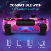 ISHAKO 2Pack Wireless Controller for P4/PC, with Double Vibration, 6-Axis Motion Control-Pink&Black