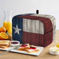thumbnail image 2 of Toaster Cover 4 Slice, Vintage Star Country Dustproof Bakeware Oven Protector with Top Hook, American Flag Blue Red Waterproof Small Kitchen Appliance Toasters Dust Cover, 12"x11"x8", 2 of 9