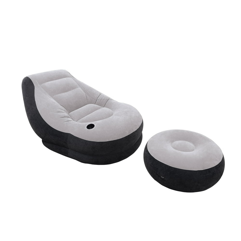 Intex Inflatable Ultra Lounge Chair With Cup Holder And Ottoman Set - Walmart.com - Walmart.com