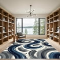 thumbnail image 2 of ODIKA 5'x7' Machine Washable Non-Slip Area Rug, Abstract Navy Blue High Traffic Rug, Blue, 956062, 2 of 7