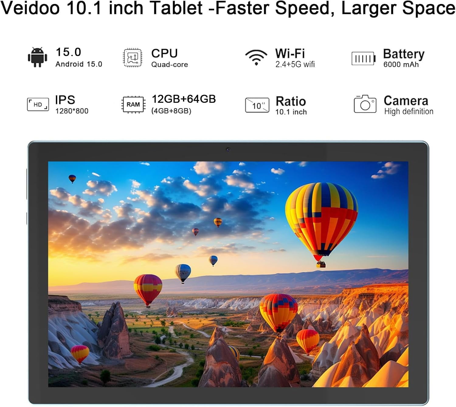 2024 Latest Android 11 Tablet 10 inch 2 in 1 Tablet, 4GB RAM+64GB ROM Tablet, 1.8GHz Quad-core Processer, 1280*800 FHD, 8MP Camera, 2.4G/5G Wi-Fi 6 BT 5.0, Tablets with Keyboard| Mouse| Case| Stylus
