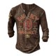 thumbnail image 1 of Camiseta henley de manga larga estampada para hombre, camiseta informal holgada, camisetas LingWen 8390606724656, 1 of 1