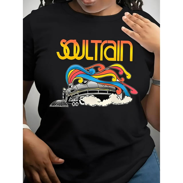 Camiseta gráfica Soul Train para hombre: camiseta informal de cuello redondo y manga corta, ideal para todas las estaciones, ideal para adultos, hombres, mujeres, adolescentes y jóvenes. Ideal como re