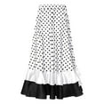 thumbnail image 4 of Doomiva Kids Girls Polka Dots Layered Ruffle Flamenco Skirt Spanish Folklorico Gypsy Full Circle Belly Dance Skirt White 6, 4 of 6