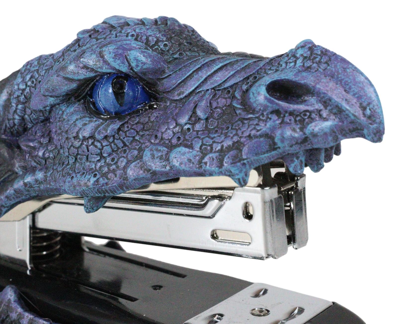 Legendary Blue Ice Fire Dragon Head Stapler Light Duty Office Desktop Accessory