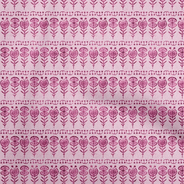 oneOone Viscose Chiffon Light Pink Fabric Asian Block Craft Projects Decor Fabric Printed By The Yard 42 Inch Wide
