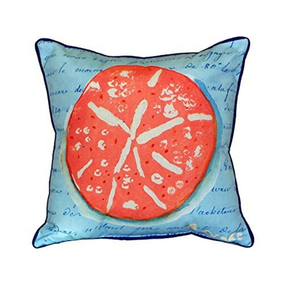 Betsy Drake ZP092B Coral Sand Dollar Blue Throw Pillow- 22 x 22 in.