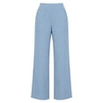 thumbnail image 7 of ClodeEU Women's Linen Cotton Blend High Waisted Wide Leg Pants,Casual Trousers with Pockets a-Light Blue,Women's Plus XL, 7 of 7